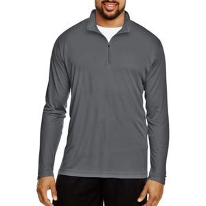 90 DEGREES Mens By Reflex Gray Heather Long Sleeve Quarter-Zip T-Shirt XL